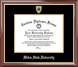 Weber State University Wildcats - Embossed Seal - Mahogany Gold Trim - Diploma Frame