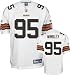 Kamerion Wimbley Jersey: Reebok Authentic White #95 Cleveland Browns Jersey - 56