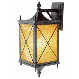 Trans Globe Lighting 5921 AR 21-3 4-Inch 1-Light Outdoor Medium Wall Lantern, Antique Rust by 