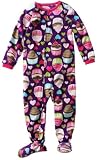 Carters Kids Girls Purple Cupcake Fleece Footed Sleepers (Sizes 4-7 Kids)