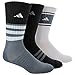 adidas Youth Boys Cushioned 3-Pack Crew Socks, Black/Onix/White, Medium
