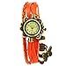 ThaiTime Strap Weaved Beads Wholesale 6pcs Womens Girls Butterfly Leather Strap Bracelet Wrist Watches