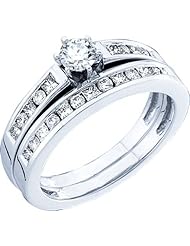 0.75CTW PRINCESS ROUND DIAMOND LADIES SET