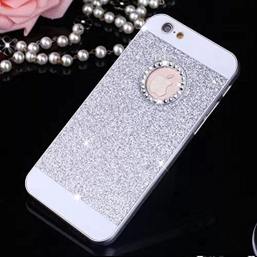 iPhone 6 Case, Landlord(TM) New Fashion Beauty Luxury Girls Handmade Handitailor Bling Diamond Shinny Sparkle Crystal Rhinestone Circle Logo Hard Plastic Shockproof High Impact Protective Armor Phone Back Case Cover Skin for Apple iPhone 6 5.5 5.5'' inch Screen (Silver)