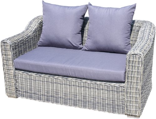 Ambientehome 63742 2-er Sofa Mosambik Polyrattan grau