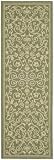 Safavieh Courtyard Collection CY2098-1E06 Olive and Natural Indoor/Outdoor Area Runner Rug, 2-Feet 4-Inch by 6-Feet 7-Inch