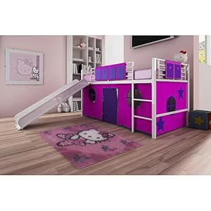 Dorel Home Products Fantasy Loft Bed Curtain Set - Pink - Kids Furniture - Children Bed - Bedroom - Easy Access and Vibrant Colors