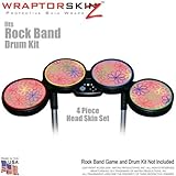 Kearas Flowers on Pink Skin by WraptorSkinz fits Rock Band Drum Set for Nintendo Wii, XBOX 360, PS2 