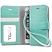 iPhone 8 Case / iPhone 7 Case, TORU Synthetic Leather Wristlet Flip Cover Folio Wallet Case with [Card Slot][ID Holder][Kickstand][Wrist Strap] for iPhone 8 / iPhone 7 - Mint