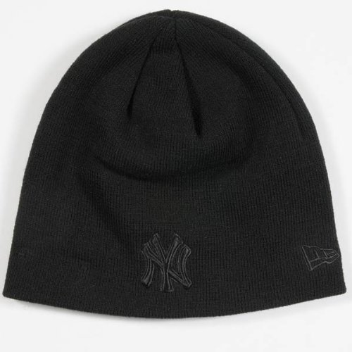 New Era Basic Knit 2 Hat `New York Yankees' Black (One Size Fits All, Black - New York Yankees)
