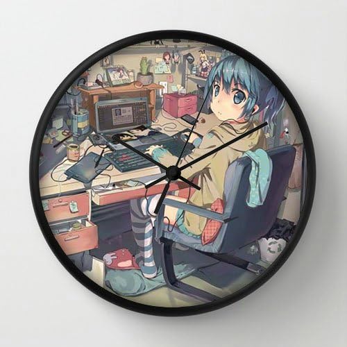 Zhongye Yu K On Nagi No Asukara Vocaloid Akiyama Mio Black Frame 10 Inch Wall Decoration Wall Clock