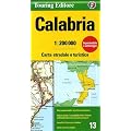 Kalabrien Strassenkarte, Karte, Landkarte, TCI (Touring Club Italiano) Blatt 13, Calabria / Kalabrien, Catanzaro, Cosenza, Crotone, Strassenkarte, Wasser- und Rei�fest