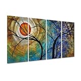 Megan Duncanson 'Radiant Joy' Tree Sun Abstract Home Décor, Contemporary Metal Wall Art, Modern Wall Sculpture