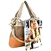 MG Collection Ece Tri-Tone Hobo Handbag, Beige, One Size