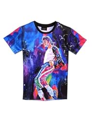 Apparel: Catamaran Womens Michael Jackson TShirt Rock Star MJ 3d Tee T Shirts (XL)