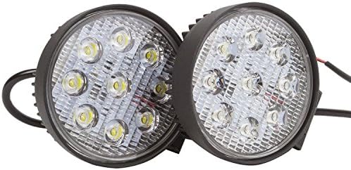 Mcroon 2 pcs 27W Spot LED Work Light Round Driving for Jeep Cabin/Boat/SUV/Truck/Car/ATVS/Fishing/Deck/Moto(Spot, Round)