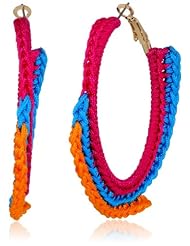 Steve Madden Multi-Colored Woven Hoop Earrings