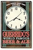 Retro style GUERRIDO'S Beer & Ale wall clock USA