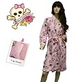 Pink Cookie Fleece Dressing Gown Bath Robe