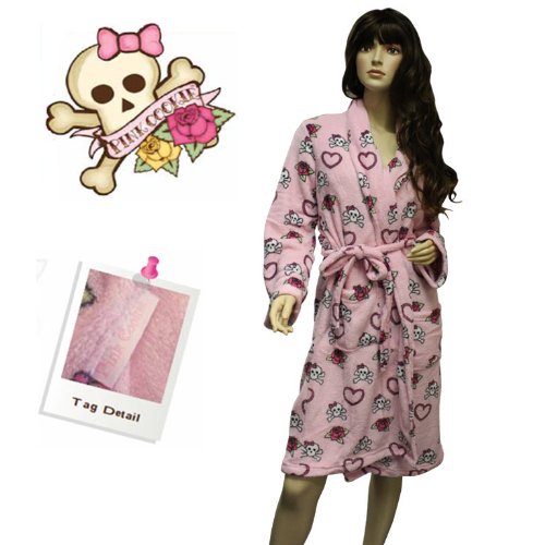 Pink Cookie Fleece Dressing Gown Bath Robe