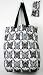 Trendy Linen Shopping Tote Bag - Butterflies Pattern