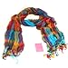 Light Crinkle Plaid Long Scarf Wrap 70x26 multi, Blue