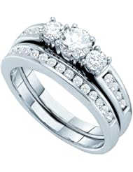 1.00CT DIAMOND 0.38CT CENTER ROUND BRIDAL SET