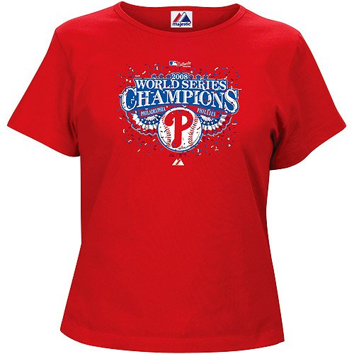 Buy Philadelphia Phillies 2008 World Series Champions Ladies Parade T-shirt by Majestic Athletic by Lee Sport