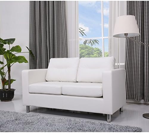 Metro Shop 'Detroit' White Loveseat-Gold Sparrow Detroit White Loveseat
