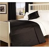Double Quilted Passionate Faux Silk Bedspread in Black