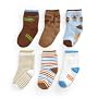 Carter's 6 Pack Boys Monkey Comfy Fit Socks - Blue, 12-24 Months