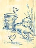 IMAGE OF Oopsy Daisy Toile Puppy Stretched Canvas Wall Art by Heather Gentile-collins, 18 by 24-Inch