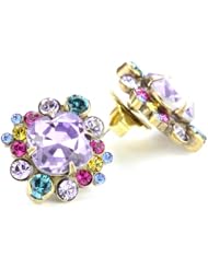 Sorrelli "Harmony" Classic Crystal Button Antique Gold-Tone Earrings