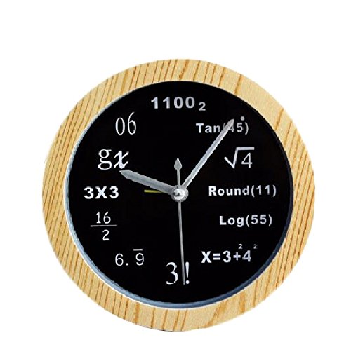 HTH 理系専用 数学 テーブルクロック ウッドブラック