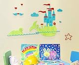 DecorSmartくじらの城赤ちゃんプラスチック立体的壁面装飾品ウォールステッカー　ウォールペーパー　シール　壁紙シール　ウォールペーパー　大きめサイズ