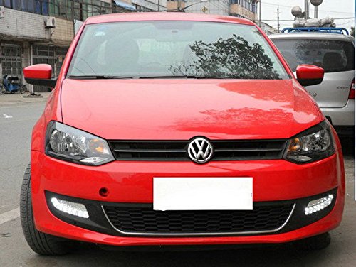 2PCS Driving Day Fog Lamp Daytime Running Light Turn Signal Cover Kit LED DRL Fit For 2011 Volkswagen Polo