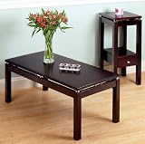 Contemporary Espresso Finish Accent Table Phone Stand
