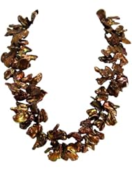 HinsonGayle DIVA Collection AAA Giant 15-25mm Chocolate Keshi Cultured Pearl Necklace (Sterling Silver)