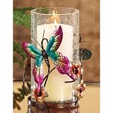 51IhxAwoq5L. SL160  Pack of 3 Butterfly and Flower Glass Hurricane Pillar Candle Holders 7