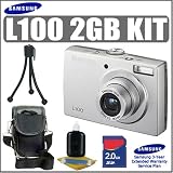 Samsung L100 8.1MP 3X Digital Camera Silver Plus 2GB Accessory Outfit With Samsung 3 Year Warranty - Samsung ASAML100SK2