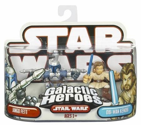 51IhzeDKUeL Star Wars Galactic Heroes Mini Figure 2 Pack Jango Fett & Obi Wan Kenobi