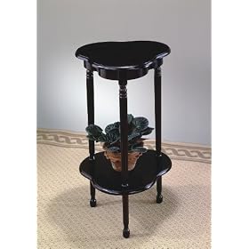 Traditional Deep Cherry Finish Plant Stand Side Table by visiondecor Furniture