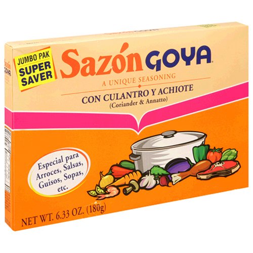 Goya Sazon Coriander & Annatto (con Culantro y Achiote), 6.33-Ounce Boxes (Pack of 5)