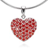 Love Collection by Rafaela Donata Damen Ketten-Anhänger Herz Sterlingsilber mit Zirkonia rot (ohne Kette) 60400079