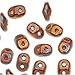 Czech Glass Super Duo 2-Hole Seed Beads 5.5x3.5mm Opaque Red/Bronze Luster (8g)