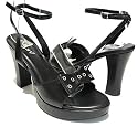 Rockabilly Gothic Platform Sandals Bows Chunky Heels