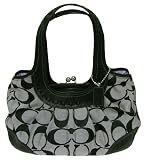 Coach Signature Black & White Ergo Pleated Satchel