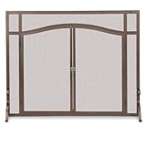 Pilgrim Arched Fireplace Screen Door-Burnished Bronze- 39x31