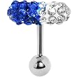 Clear Blue Crystal Pill Eyebrow Ring