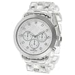 GP Designs Women's Rhinestone-accented Mother of Pearl Link Watch